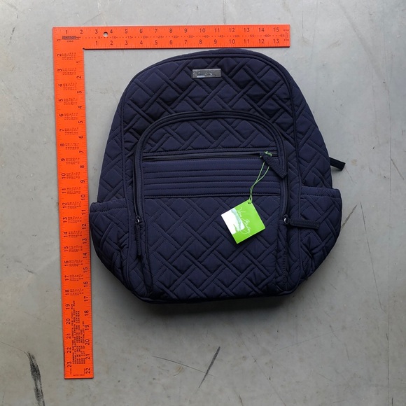 🆕 Vera Bradley Campus Backpack ~ Classic Navy - Picture 4 of 10